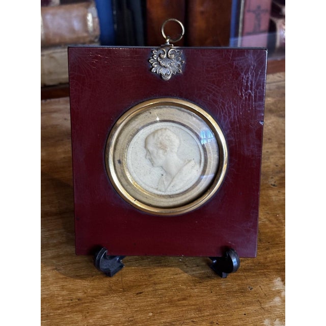 Georgian Framed Grand Tour Portrait Intaglio Miniature Dated 1819 Sizes :- 14.5 12.5 cms