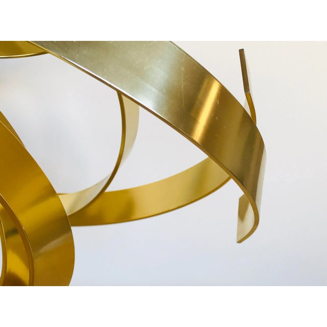 Dan Murphy (B.1942 Chicago) Gold Toned Ribbon Sculpture Dated 1986 For Sale In Palm Springs - Image 6 of 13