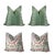 Bundle includes a pair of pillows in: GP & Baker "Birds & Cherries" in Red/Green and Lisa Fine "Baroda" in Mint Green....