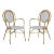 French Bistro Stacking Armchair in Grey & White - a Pair For Sale