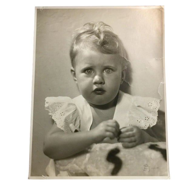 1950s Vintage Baby Portrait Photograph For Sale