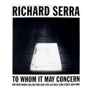 Richard Serra 1995 Contemporary Art Original Exhibition Poster For Sale