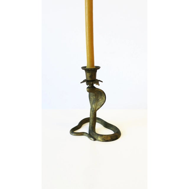 Metal Cobra Snake Candlestick Holder, Circa Early 20th Century For Sale - Image 7 of 13