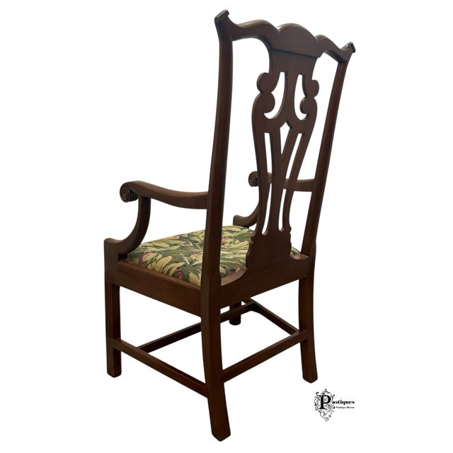 Wood Vintage Kittinger Traditional Chippendale Style Mahogany Accent / Dining Chairs - Pair For Sale - Image 7 of 12