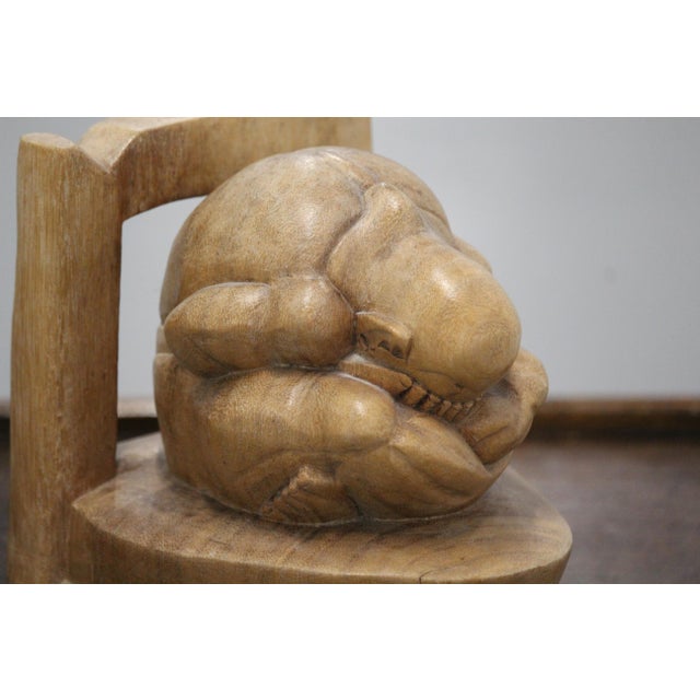 Weeping Buddha Wooden Bookends, 1990s, Set of 2 For Sale - Image 6 of 18