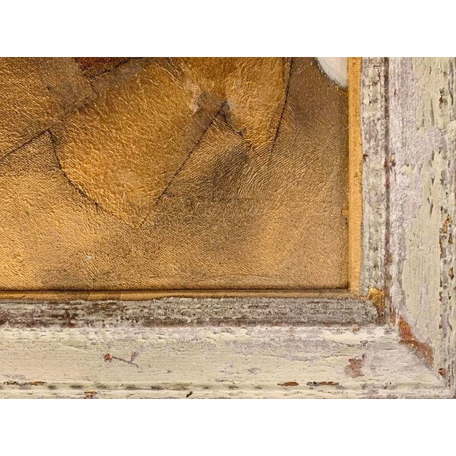 Metal Andrea Stella "The Home of the Muses" Gold Leaf Oil Mixed Media Painting, Figurative, Italian Contemporary Art, 2010 For Sale - Image 7 of 10