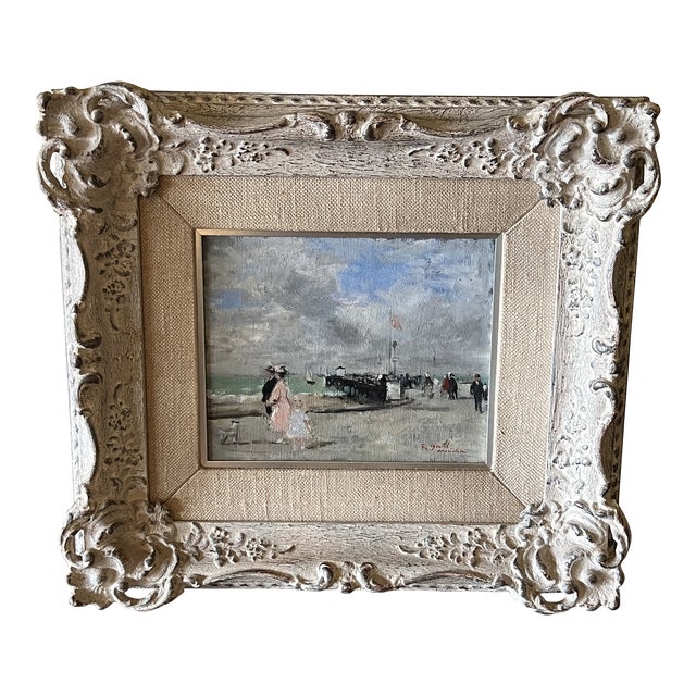 1960s Francois Gall Treport Signed Original Impressionist Seascape Painting, Framed For Sale
