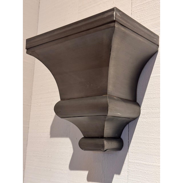 Gray Pair of Metal Wall Brackets For Sale - Image 8 of 10
