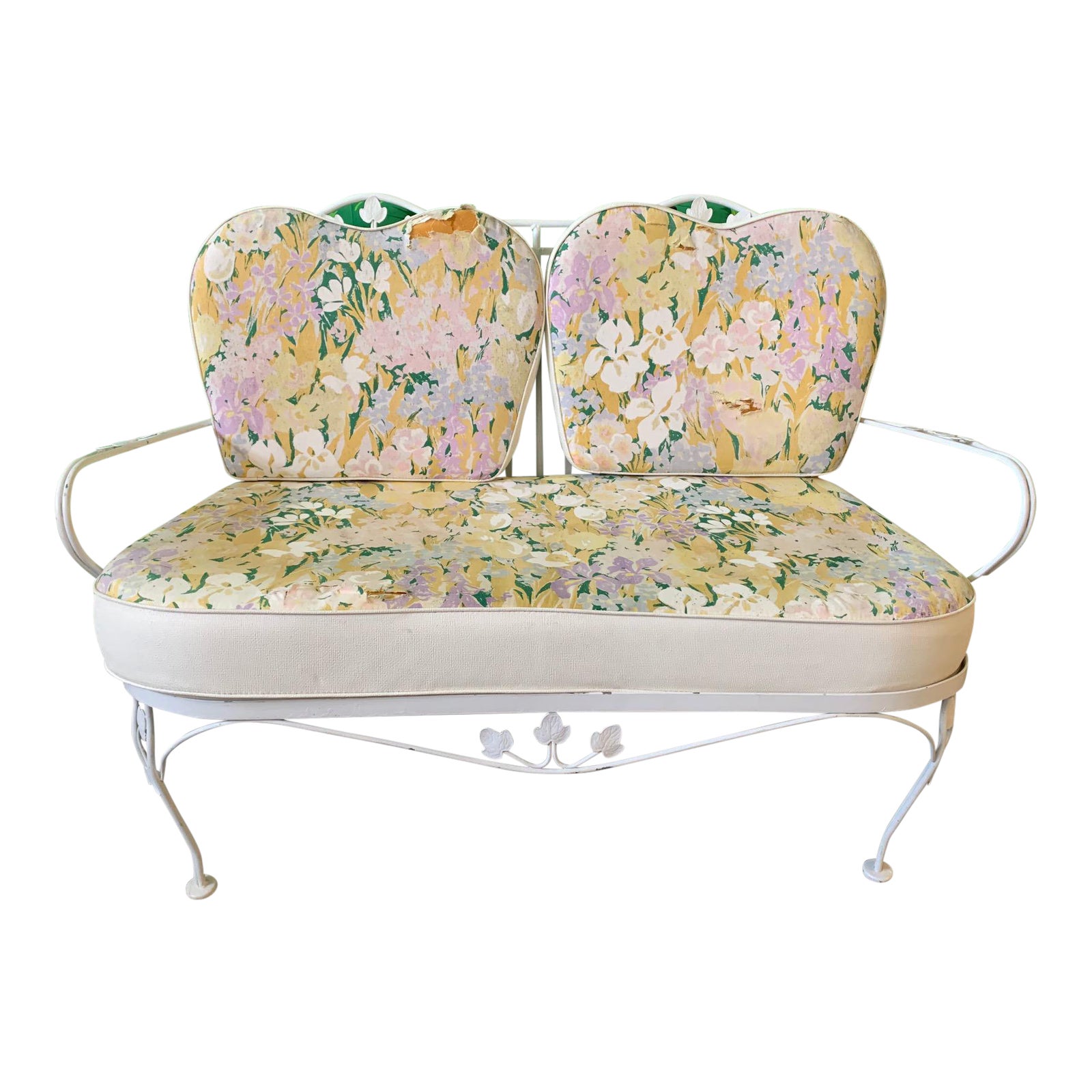 Vintage Wrought Iron Patio Love Seat Chairish