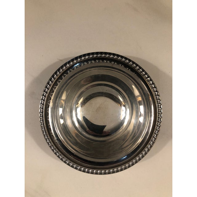 English Silver Condiment / Sauce Bowl With Saucer For Sale - Image 10 of 15