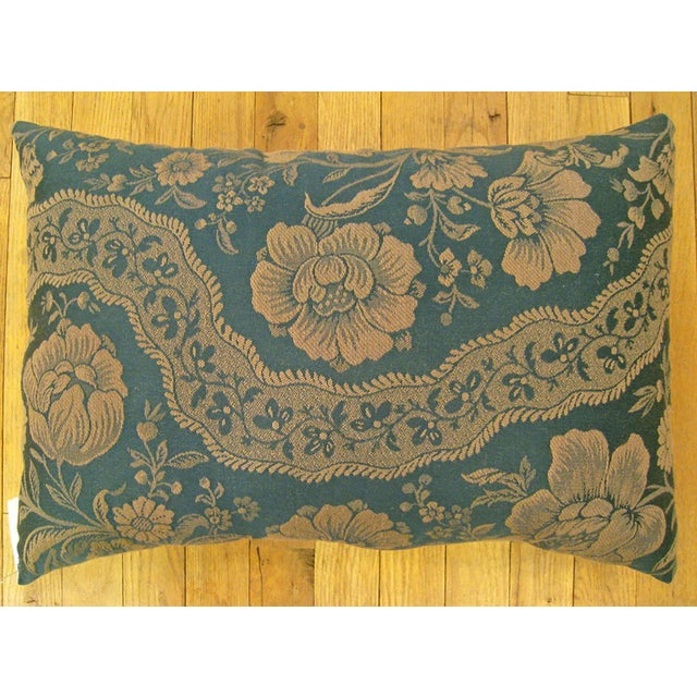 Blue 1960 Decorative Vintage European Chinoiserie Fabric Pillows with Floral - Set of 4 For Sale - Image 8 of 12