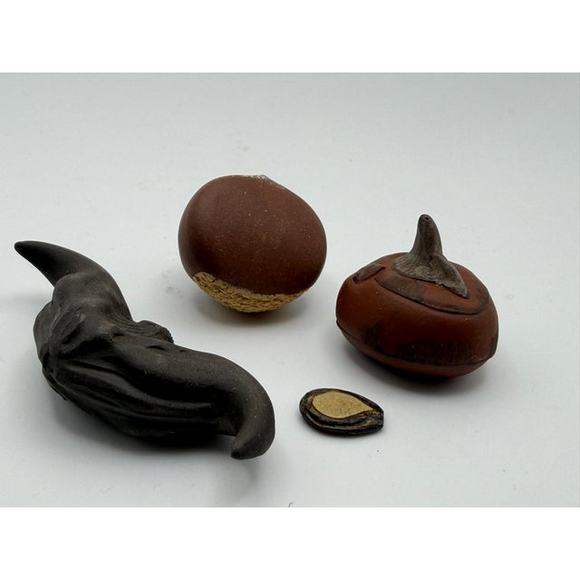 1960s Ying Zisha Plate With Miniature Fruits and Nuts Sculptures For Sale - Image 5 of 9