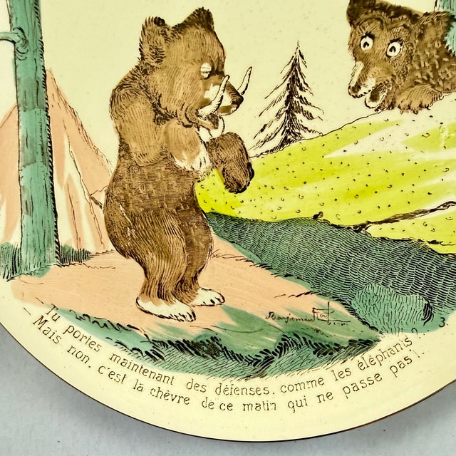 1900 - 1909 1900s Sarreguemines Benjamin Rabier Childs Plate, Un Indigestion For Sale - Image 5 of 8