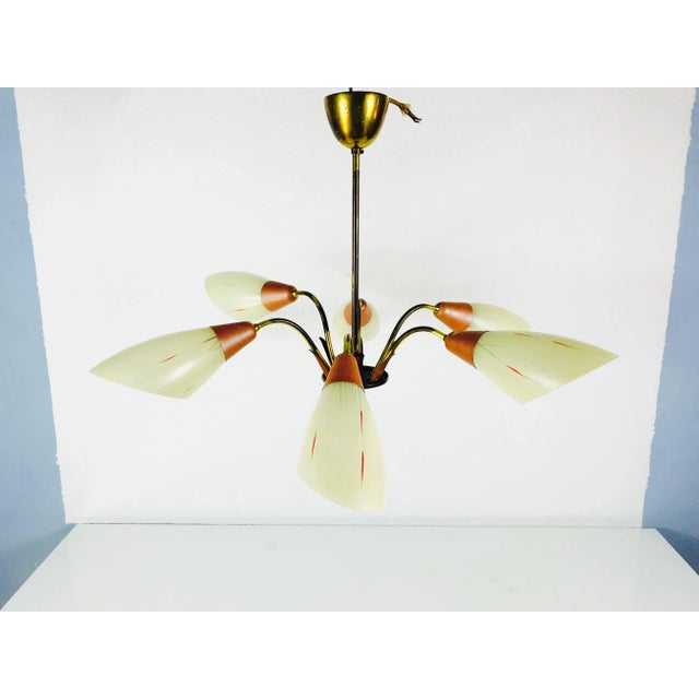 Sputnik Opaline Glass Chandelier, 1950s For Sale - Image 6 of 7