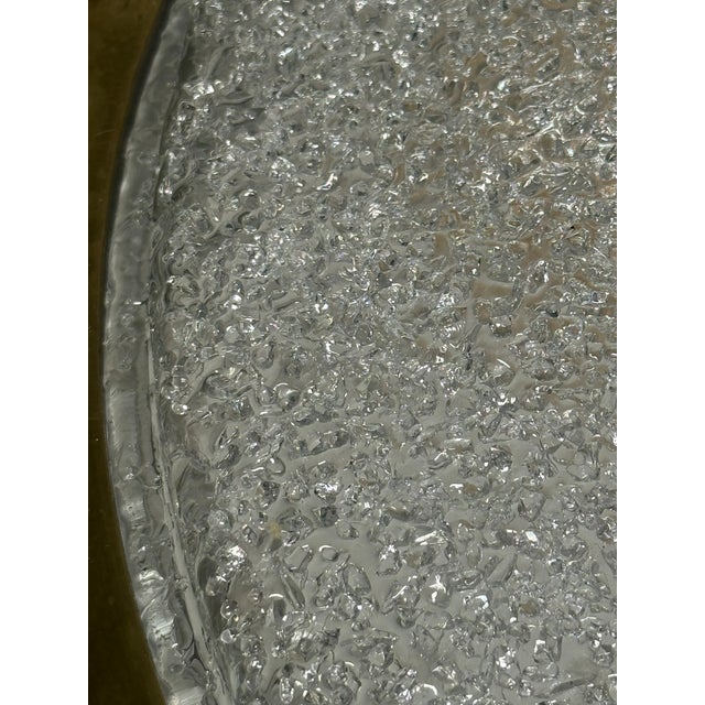 Impressive large Doria Leuchten flush mount featuring “ice glass” elements creating a striking textured, frozen effect....