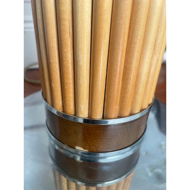 1970s Mid Century Pencil Reed Chrome Table Lamps- a Pair For Sale - Image 10 of 13