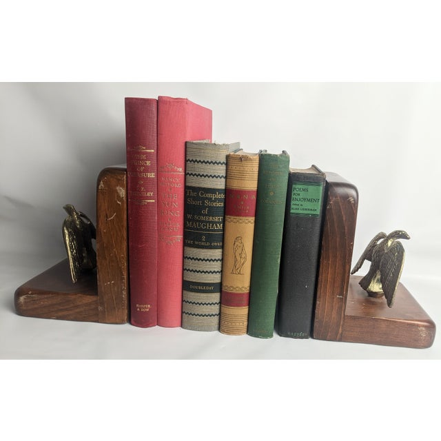 English Vintage Literary Classics Library Set of 6 – Red, Green, Tan & Black Hardcover Books For Sale - Image 3 of 14