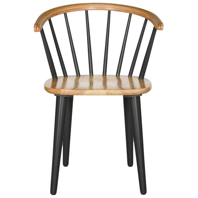 Modern 18''H Natural & Grey Curved Spindle Side Chair - a Pair For Sale - Image 3 of 7