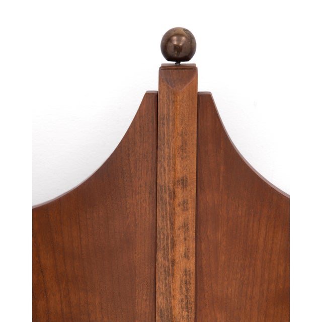 Wood Thomasville Arched Queen Headboard Mid Century For Sale - Image 7 of 12