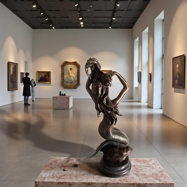 20th Century Decorative Signed Cast Bronze Sculpture on Marble Plinth For Sale In Palm Springs - Image 6 of 14