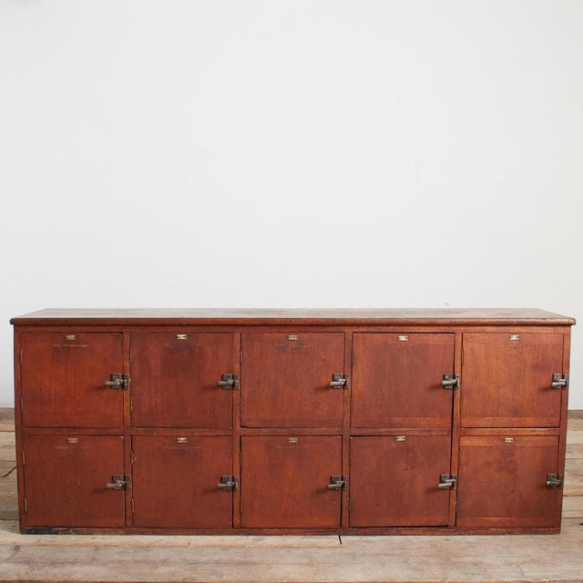 Vintage Wooden Storage Lockers, 1950s For Sale - Image 10 of 13