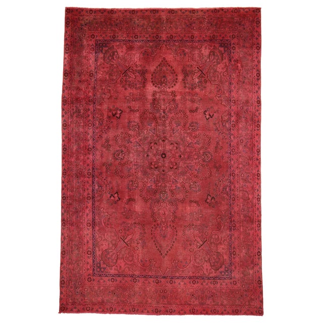 Red Vintage Middle Eastern Hand-Knotted Rug For Sale - Image 8 of 8