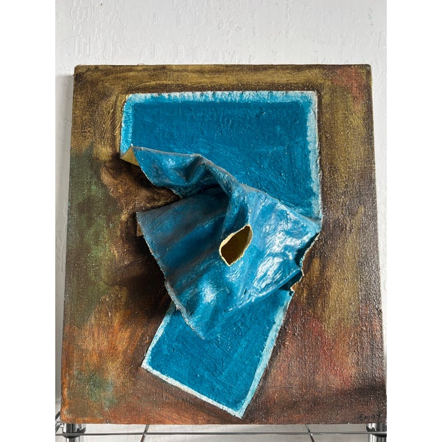 Metal Set of 3 E. Menefee Mixed-Media Relief Assemblage Paintings 1970-1975 For Sale - Image 7 of 14