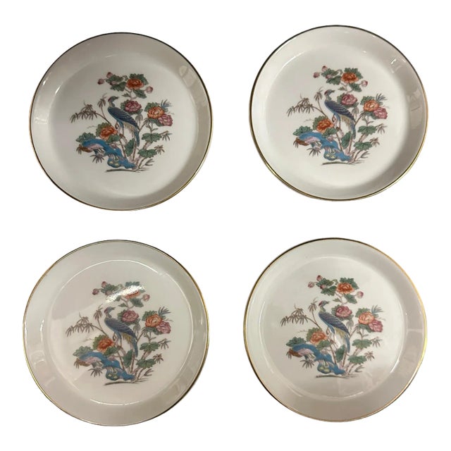 Vintage Wedgwood Kutani Crane Bone China Coasters - Set of 4 For Sale