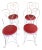4 Mid-Century "Sweetheart" Ice Cream Parlor Chairs, Original Red Vinyl Seats, Made by L&b Factory, Hudson Ny For Sale