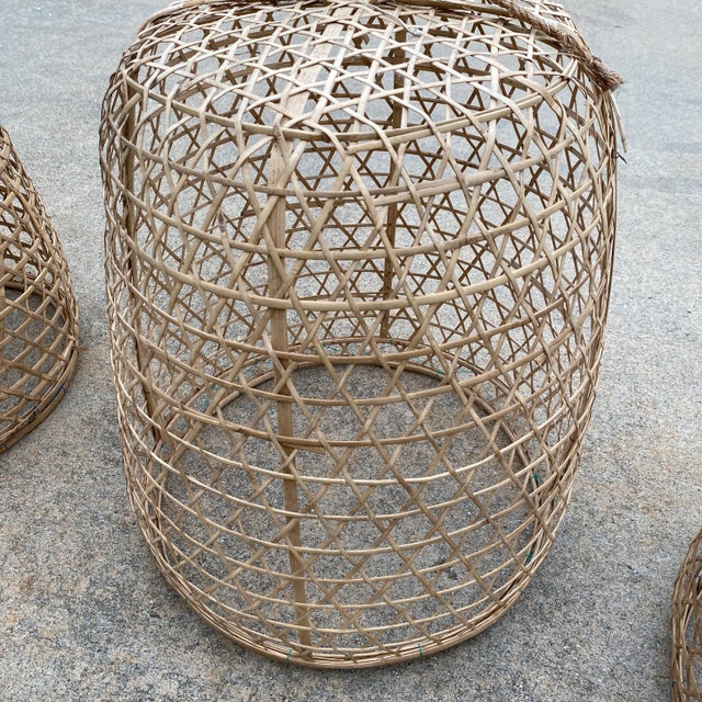 Bauhaus 1970s Large Bohemian Wicker Pendant Chandeliers - Only 1 Left For Sale - Image 3 of 5