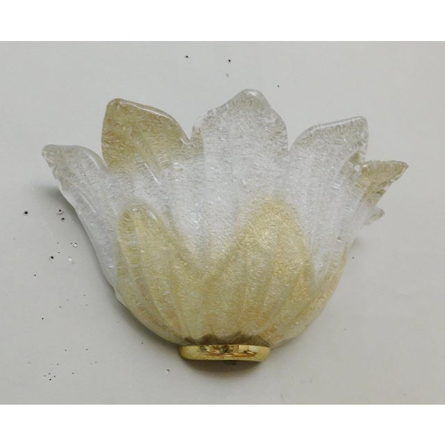 Italian 20th Century Murano Clear and Amber Graniglia Sconce For Sale - Image 3 of 7