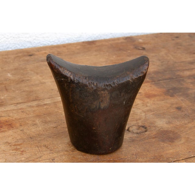 Dark Brown African Headrest For Sale - Image 4 of 7