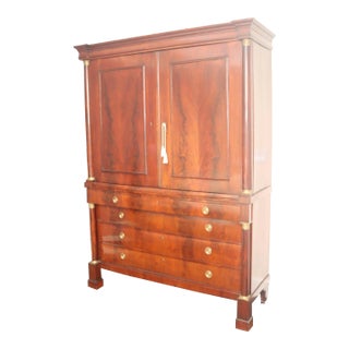 Antique George III Regency Mahogany Linen Press C. 1800-1820 For Sale