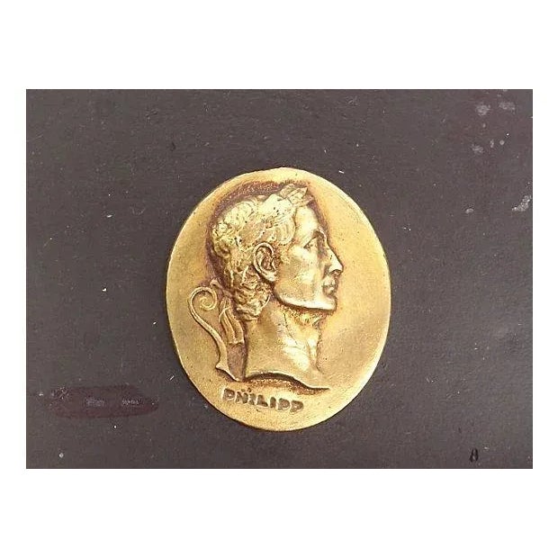 1960s Vintage Steel & Brass Intaglio Wall Plaque For Sale - Image 5 of 5