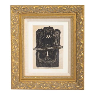 1958 “Boundary” Abstract Relief Print Signed by Joan Farrar For Sale