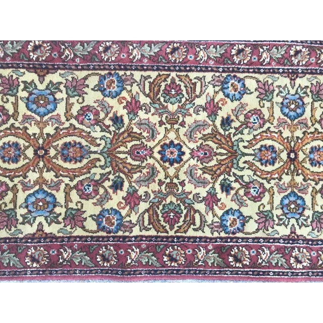 Nice Transylvanian runner with a Persian Tabriz design and beautiful colors with yellow, blue, green, pink, orange and...