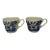 Vintage Eit Blue Willow Pagoda Design Ironstone Tea Coffee Cups - a Pair For Sale