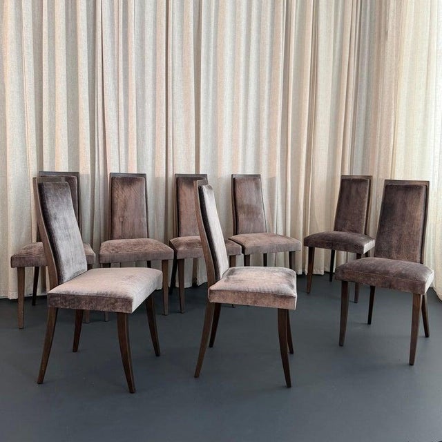 1950s Set of Eight Mid-Century Modern Highback Dining Chairs by Harvey Probber For Sale In New York - Image 6 of 13