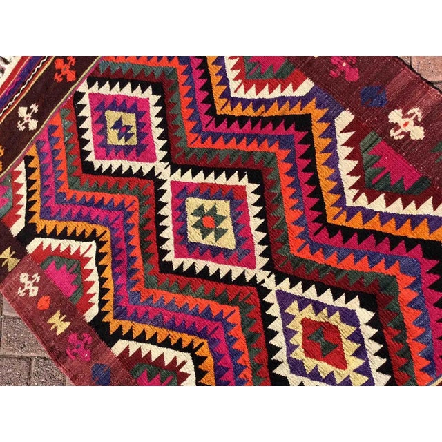 Vintage Mini Kilim - 42" X 57.5" For Sale - Image 9 of 11
