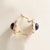 Late 20th Century Vintage 18k Gold Amethyst Diamond and Mother of Pearl Earrings, A Pair For Sale - Image 5 of 5