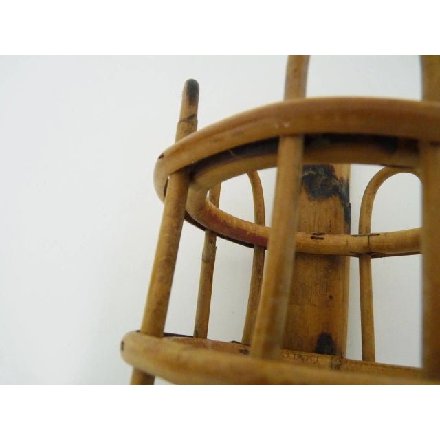 Bamboo Rattan Lantern Wall Light, 1950s For Sale - Image 6 of 9