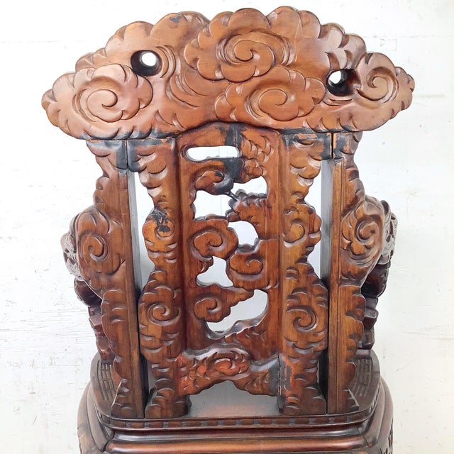 Antique Chinese Export Carved Hardwood Dragon Armchair, Late 19th to Early 20th Century For Sale In Philadelphia - Image 6 of 12