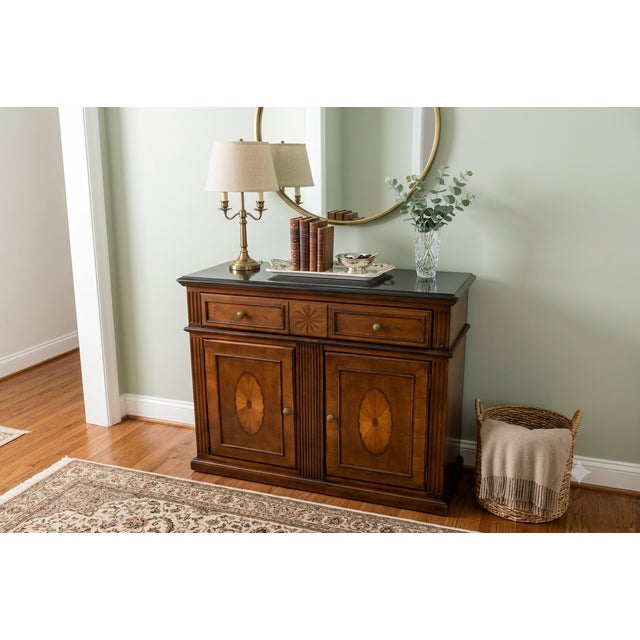 Late 20th Century Traditional Inlay Server / Accent Cabinet – Marquetry Detailing For Sale - Image 5 of 9