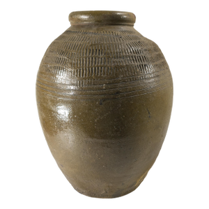 Early 20th Century South East Asian or Chinese Olive Green Glazed Martaban Jar