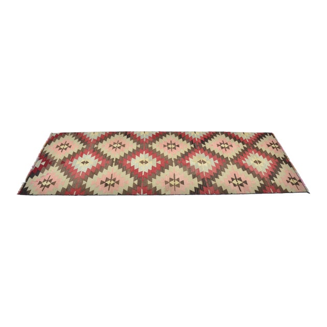 1960s Morocco Decor Oushak Vintage Kilim Runner For Sale
