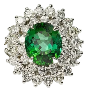 Late 20th Century Green Tourmaline Ring, Size 5