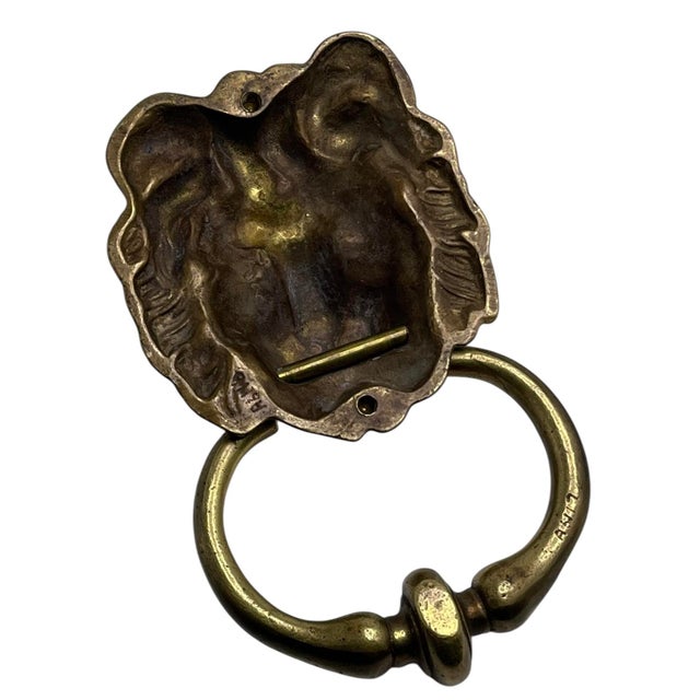 Antique English Brass Lion Door Knocker For Sale - Image 9 of 10