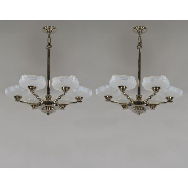 French Art Deco Chandelier by J. Gauthier Ezan & H. Renon 1930s France - 2 Available For Sale - Image 15 of 15