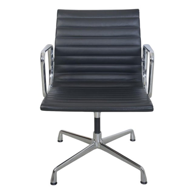 EA108 Chair in Black Leather from Charles Eames, 2007 For Sale