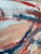 Beautiful vintage American abstract oil painting with defined brushstrokes. Framed in artist's frame, unsigned. Oil on...